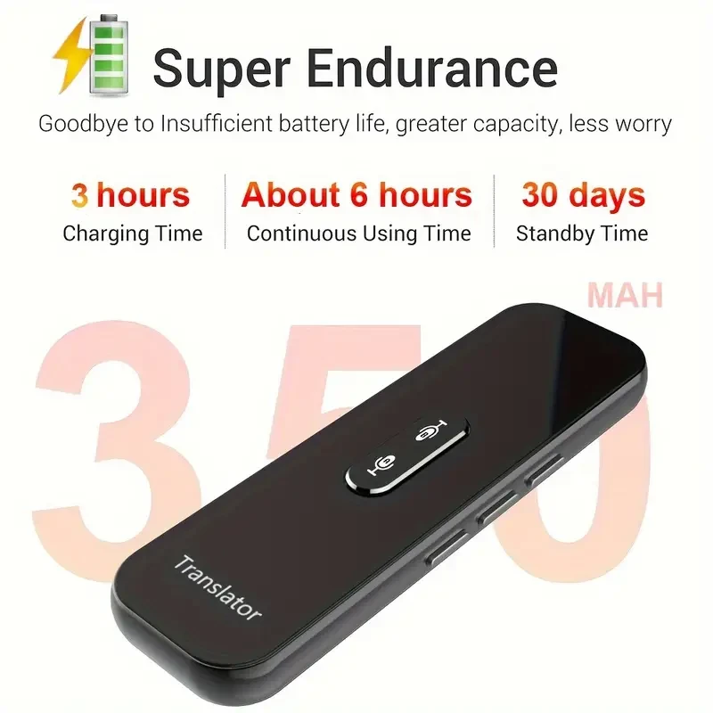 137-Language Instant Smart Voice Translator - Real-Time Bi-Directional Translation with APP Display