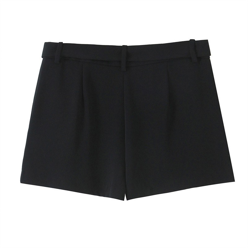 With Belt Pleated Casual Shorts