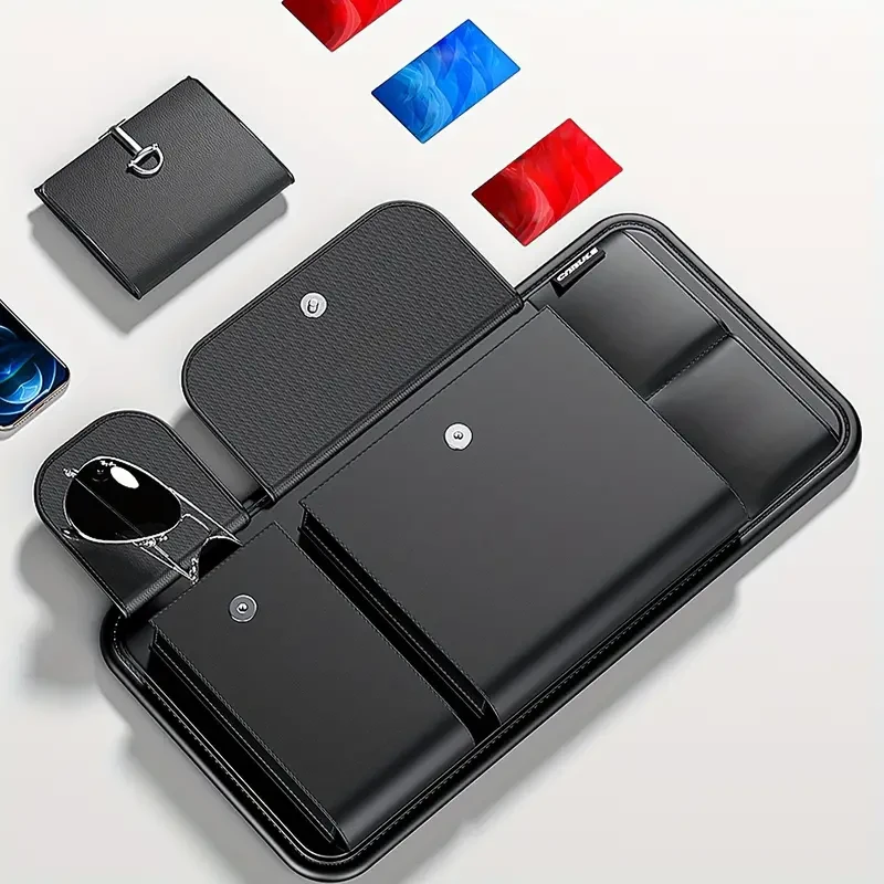 Multi-Functional Car Visor Storage & Glasses Holder