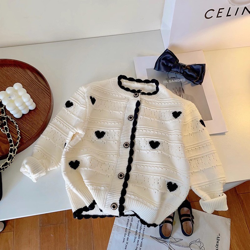 Girl's Love Sweater Cardigan Spring And Autumn Coat