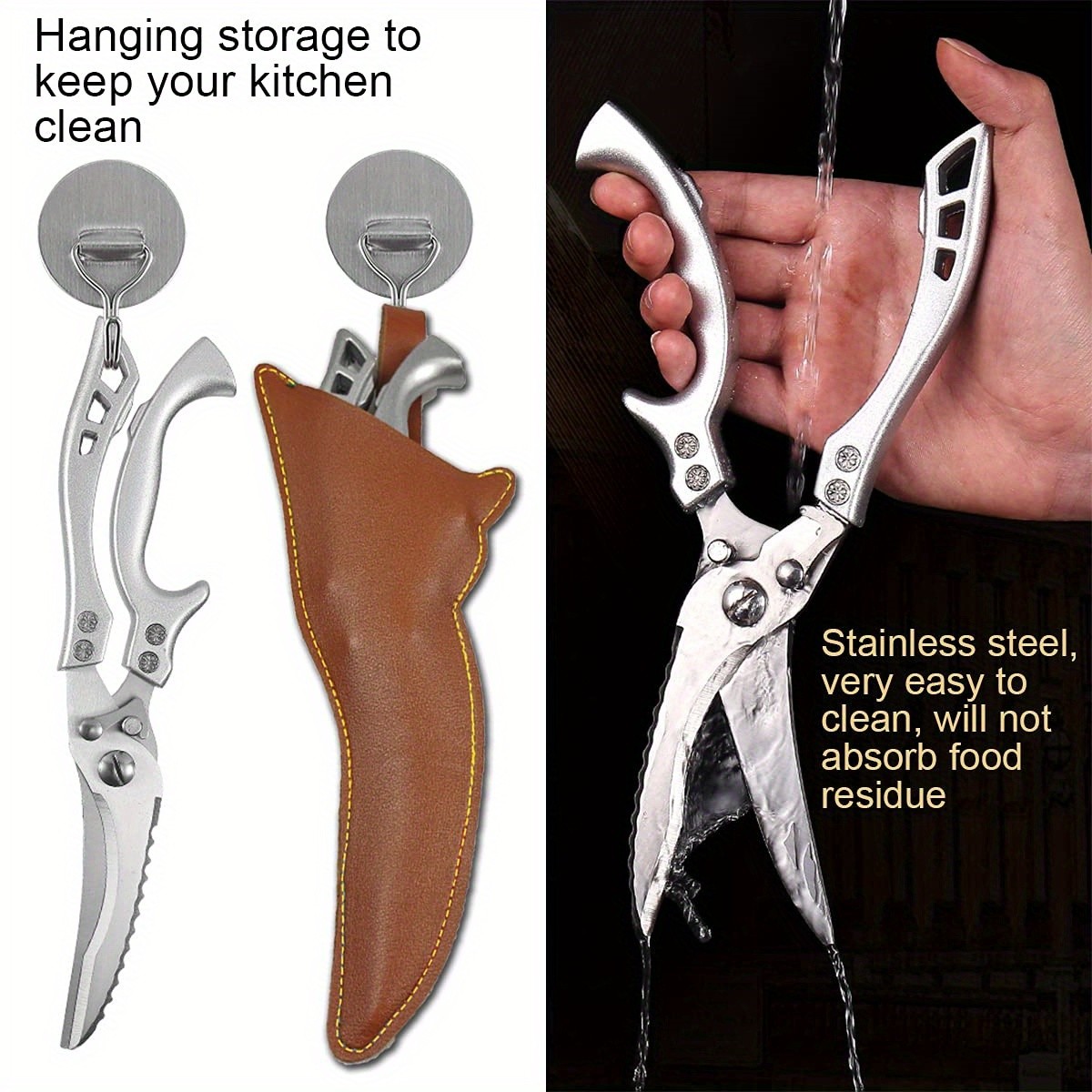 7-Piece Handmade Forged Knife Professional Kitchen Chef Knife Set Stainless Steel Chef Knife, Utility Knife, Boning Knife, Cutting Knife, Fish Knife, Butcher Knife, Kitchen Scissors