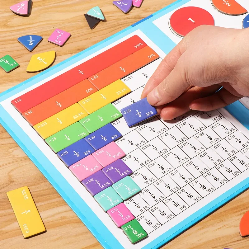 šMontessori Magnetic Book Fraction Puzzle For Children