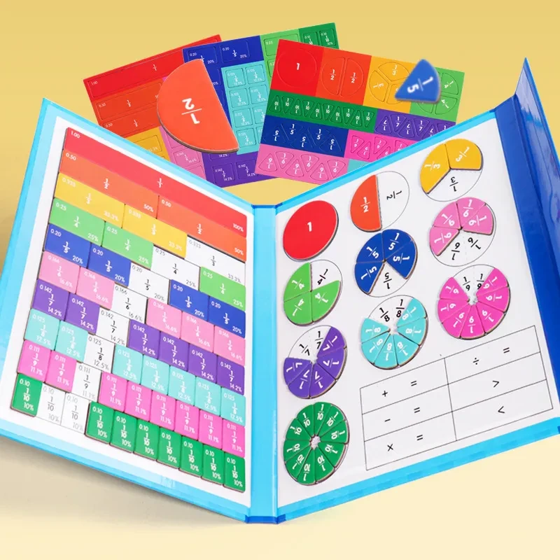 šMontessori Magnetic Book Fraction Puzzle For Children