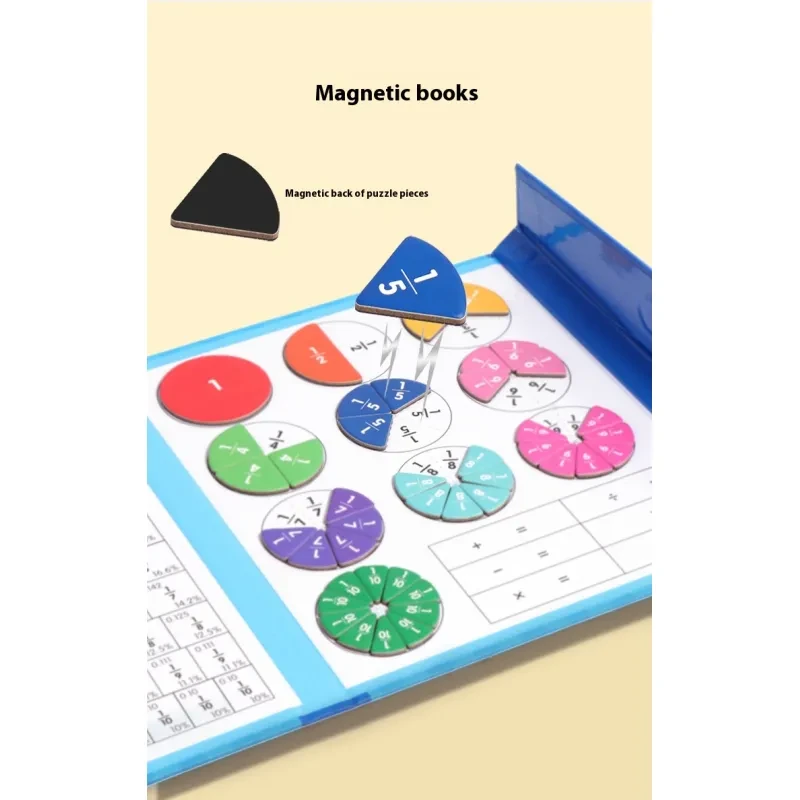šMontessori Magnetic Book Fraction Puzzle For Children