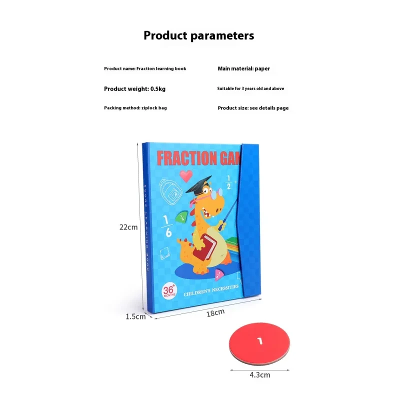 šMontessori Magnetic Book Fraction Puzzle For Children
