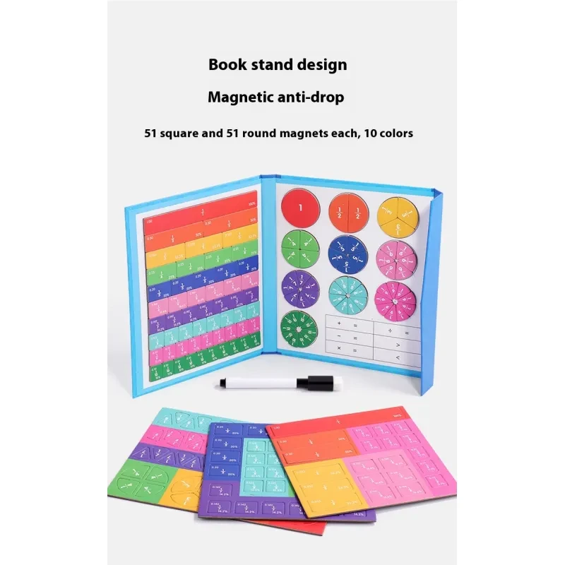 šMontessori Magnetic Book Fraction Puzzle For Children
