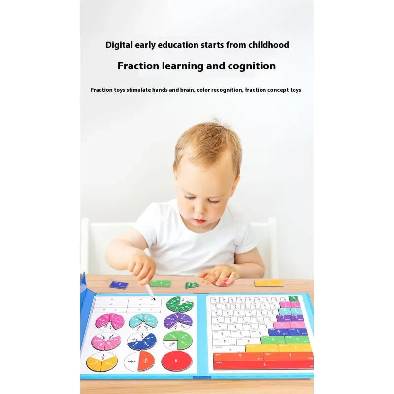 šMontessori Magnetic Book Fraction Puzzle For Children