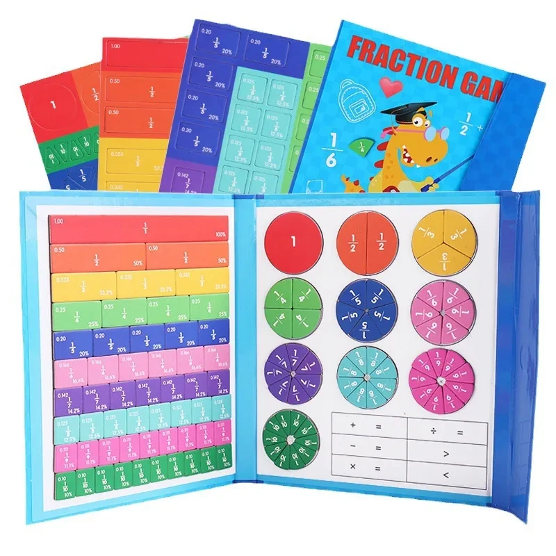 šMontessori Magnetic Book Fraction Puzzle For Children
