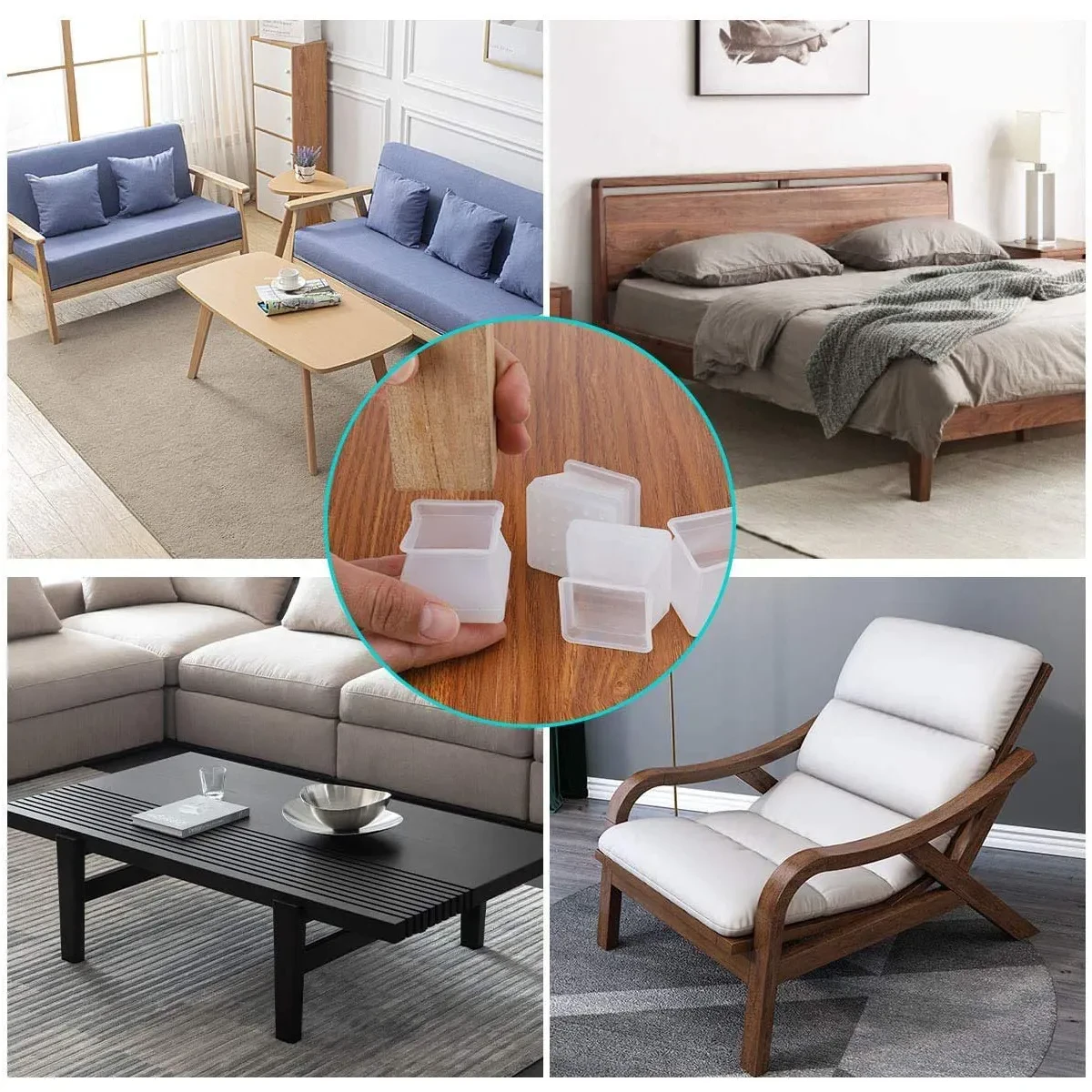 Square floor protectors for chairs