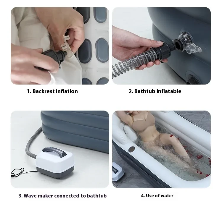 Constant Temperature Inflatable Massage Bathtub Spa Bath Machine