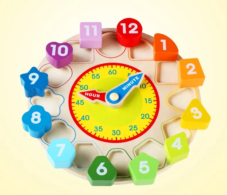 Wooden digital clock beaded