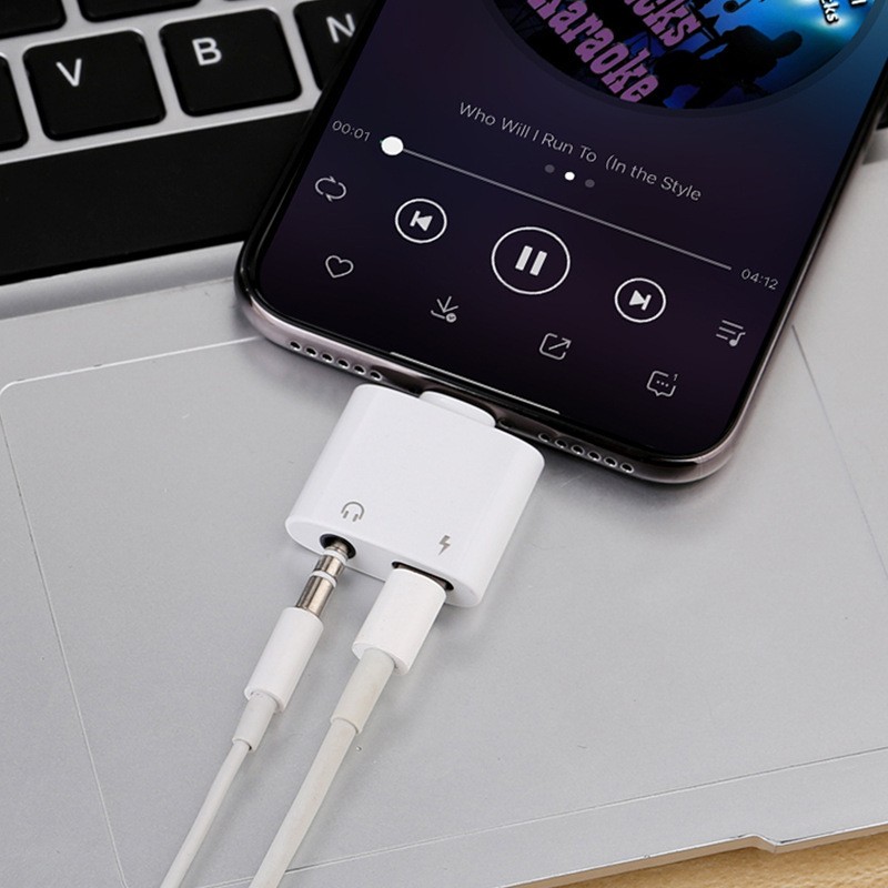 2 In 1 Lightning To 3.5 mm Headphone Jack Adapter