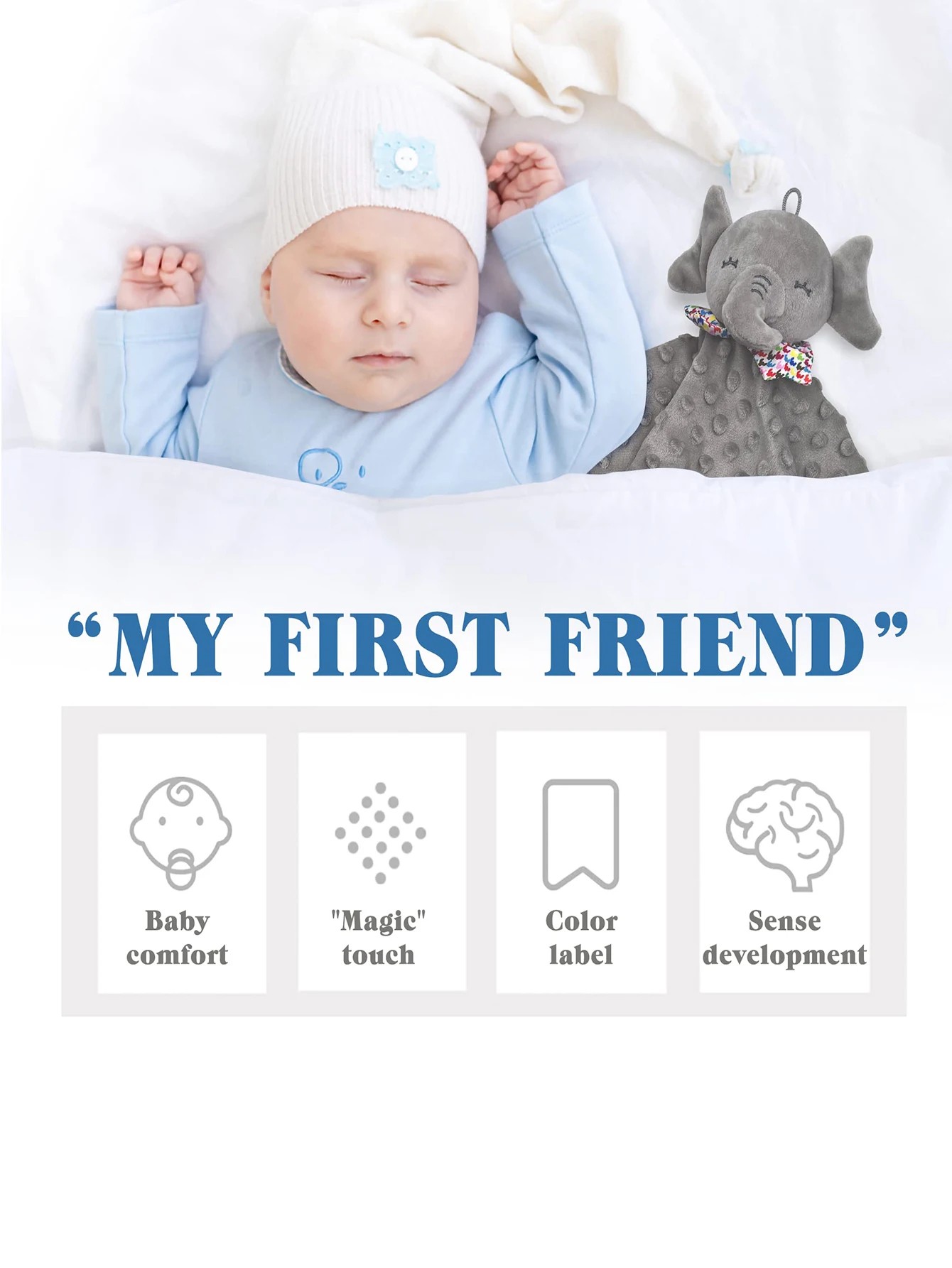 Elephant Baby Comforter Blanket  Soft, Reassuring Comfort for Your Little One