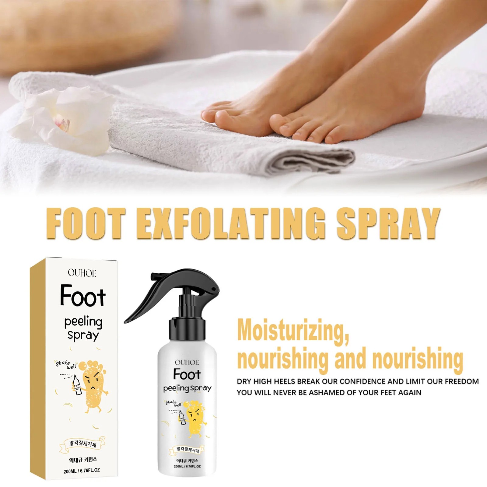 Foot Exfoliating Spray - Repair, Brightening, Anti-Drying, Calluses and Dead Skin Removal