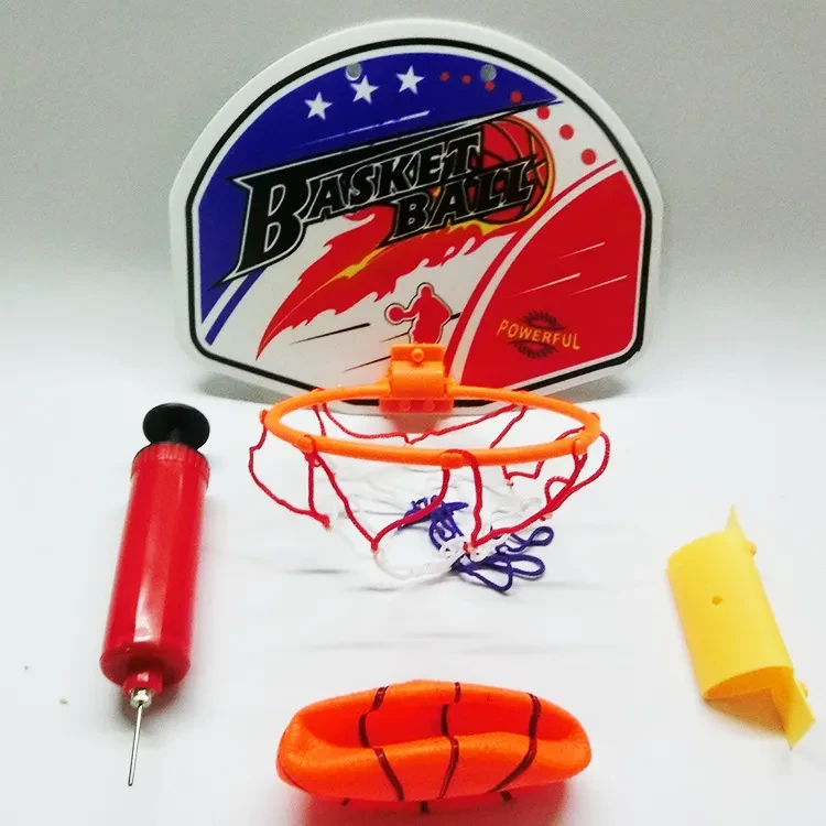 Hanging plastic basketball hoop