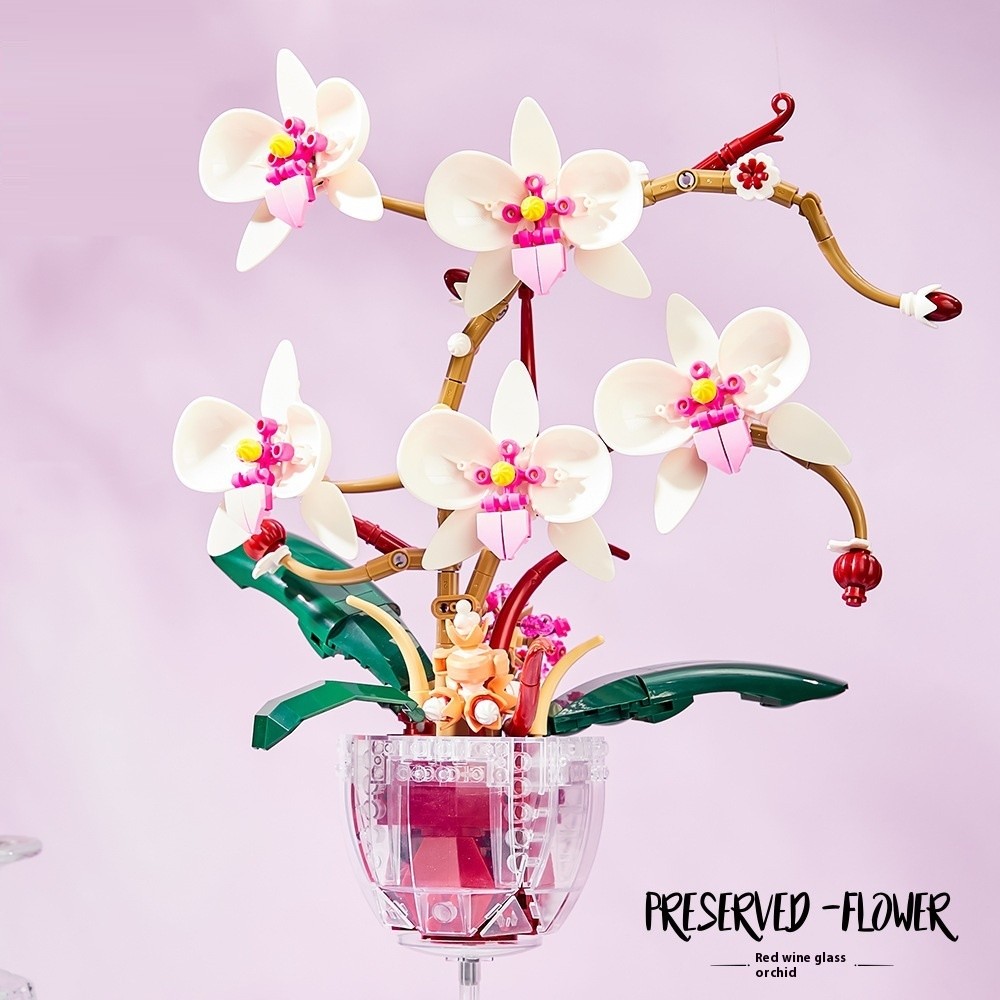 Bouquet Phalaenopsis Children Educational Assembly Building Blocks Toy