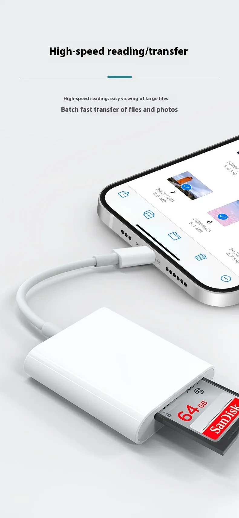 Mobile Phone Applicable Camera Card Reader Adapter OTG Data Cable