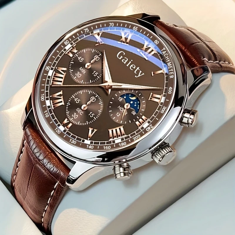 GAIETY Mens Luxury Quartz Watch  Classic Elegance Meets Sporty Versatility