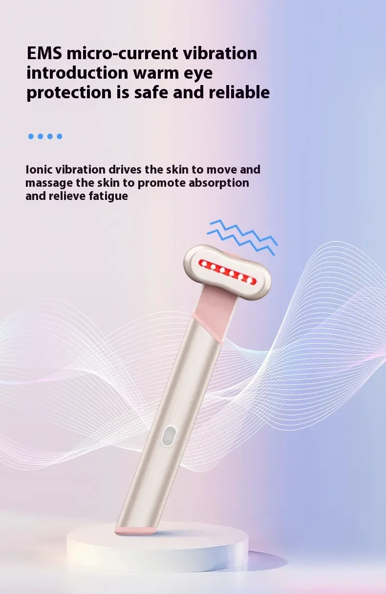 4 Colors Electric Eye Massager Red Blue Light Massage Eye Beautification Instrument Therapeutic Warmth Face Massage