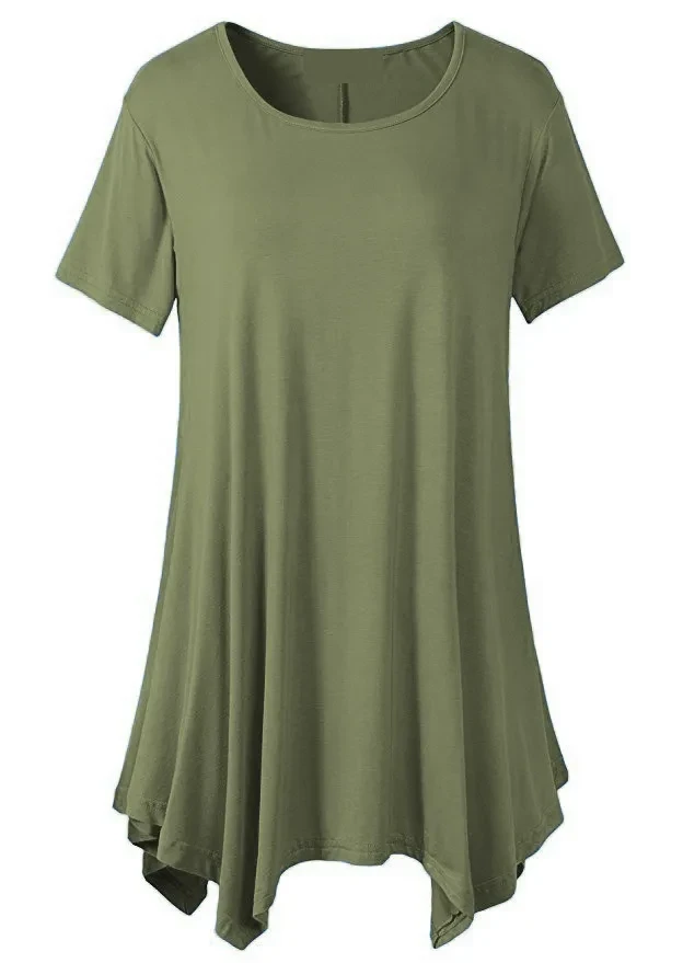 YAGENZ Estate T Shirt Donna Europa Stati T-Shirt Top Vestiti Della Signora Girocollo di Copertura Manica Corta Media lunghezza Tshirt K120