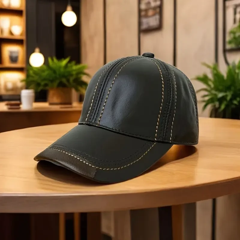 Men's Premium Genuine Leather Baseball Cap