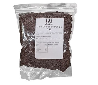 CHOCOLATE CHIPS DARK COMPOUND 1KG (ESSENTIALS SFCOD005)