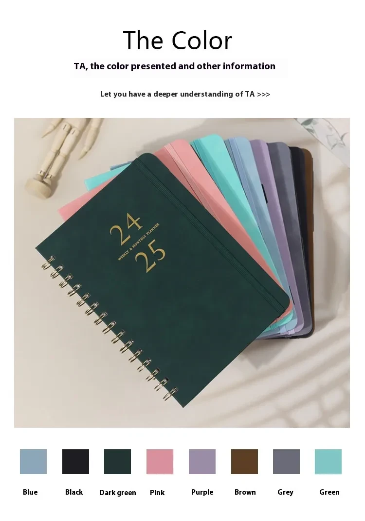 Leather Portable Metal Coil Notebook