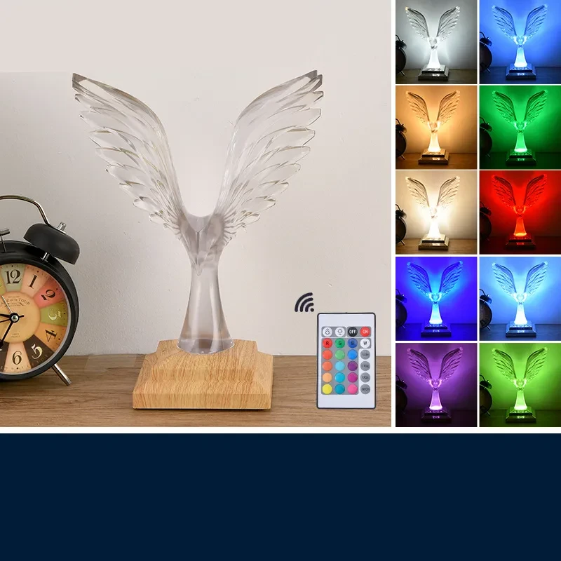 Crystal Eagle Desk Lamp Wireless Charging Touch Ambient Light