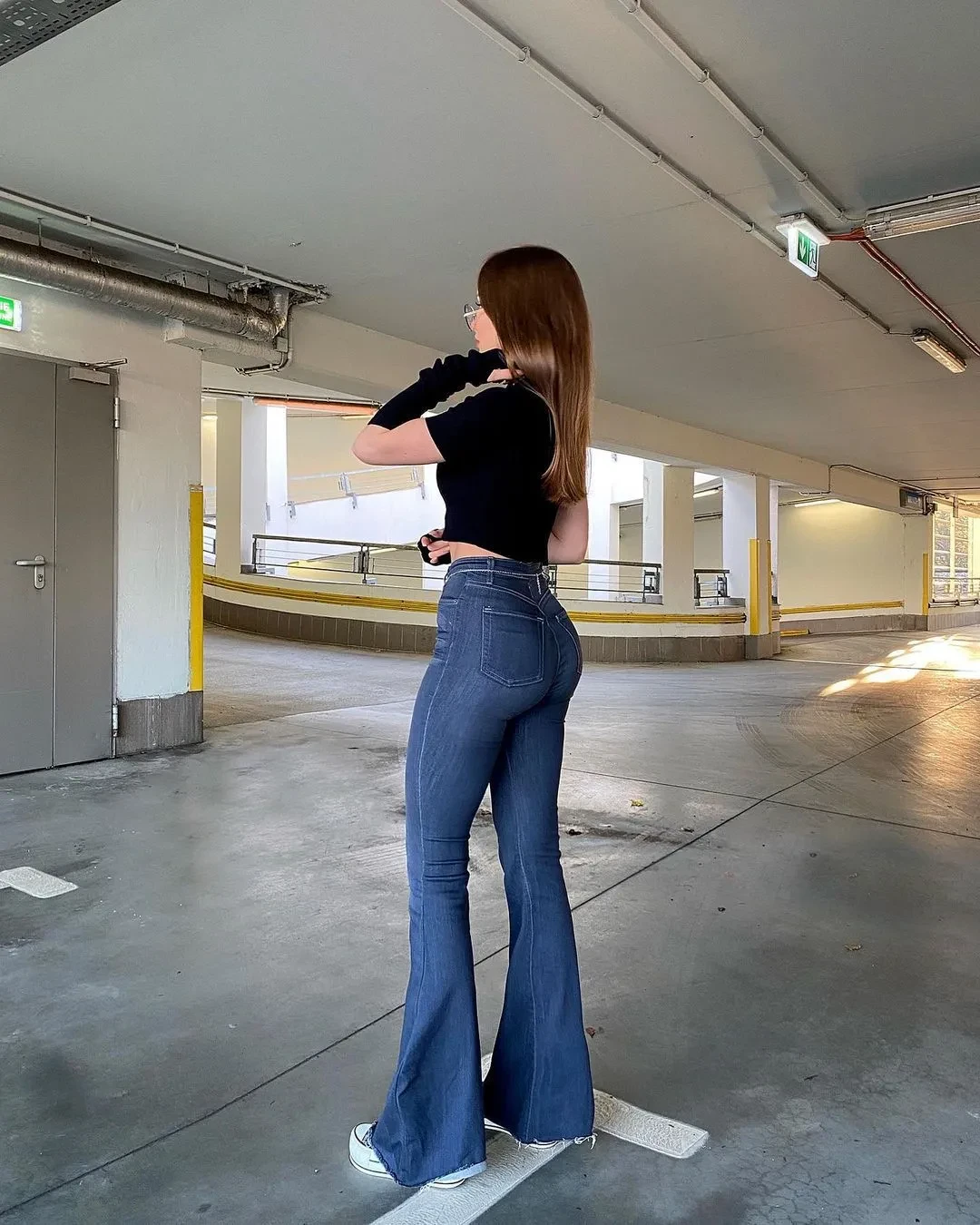 Flare Denim Overalls