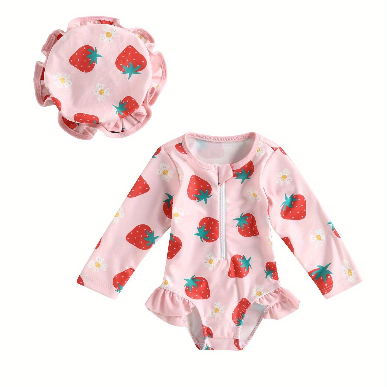 Fashion Personality Baby Girl Swimsuit With Hat