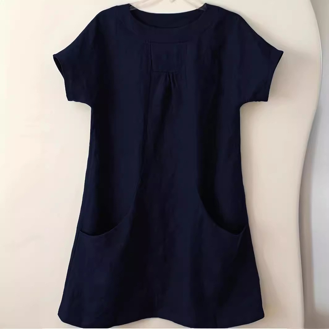Women's Cotton Round Neck Pocket Shirt