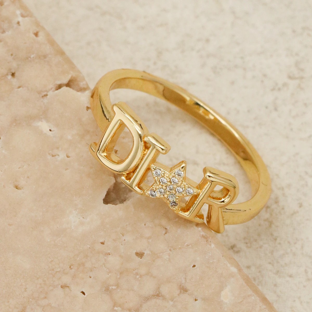1 Piece New Zircon Letter D Ring for Women