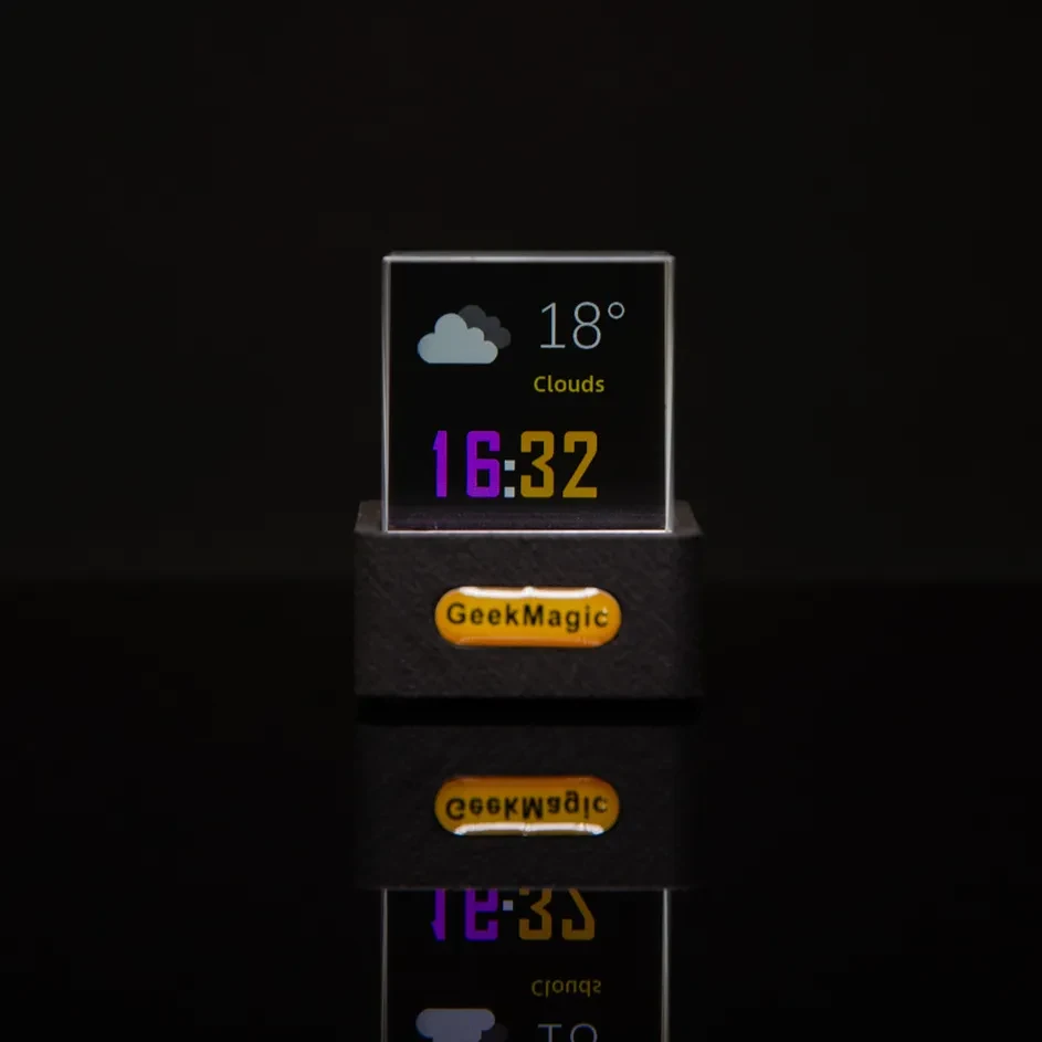 Trendy Mini Transparent WiFi Weather Clock Decoration Display