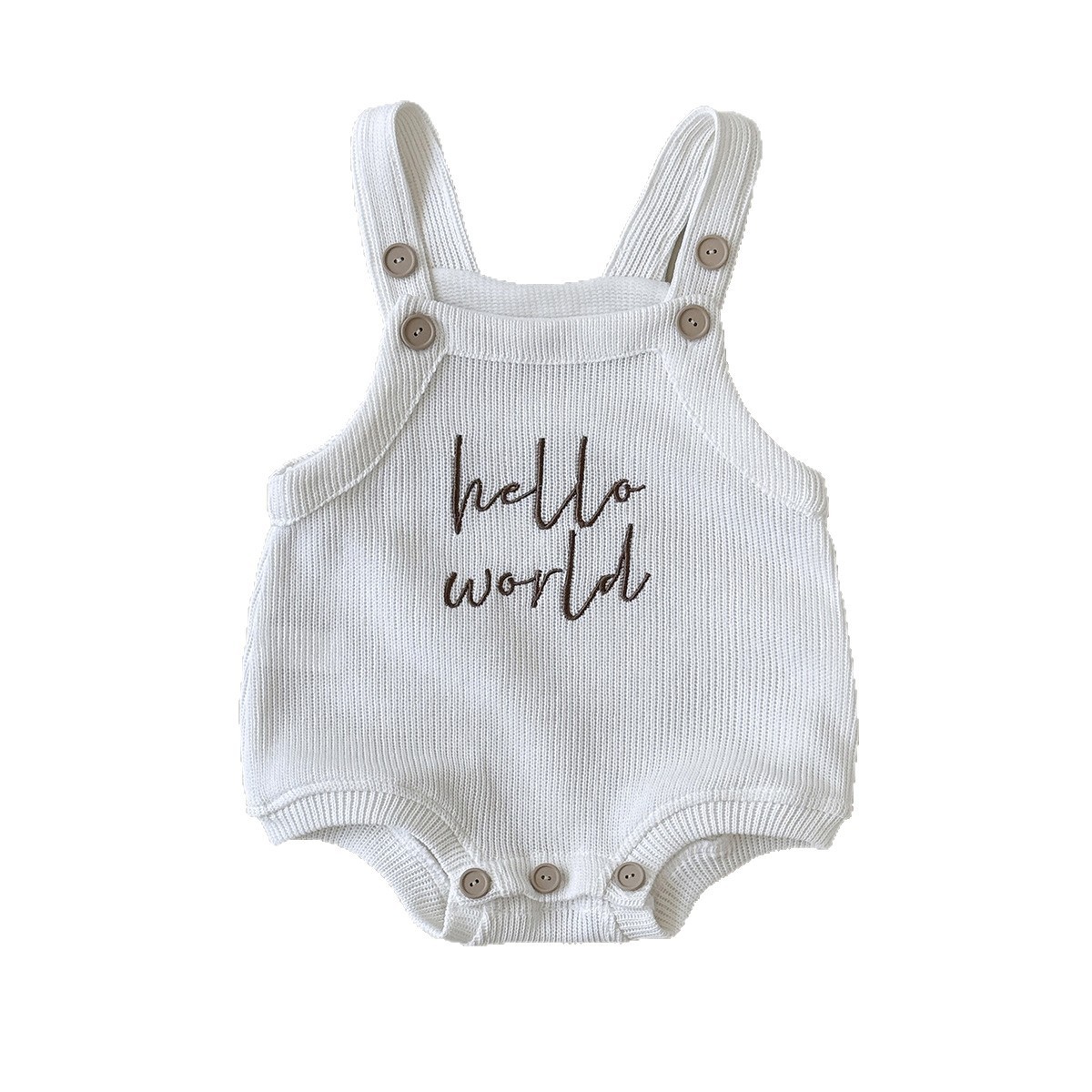 Simple All-match Baby Alphabet Embroidery Suspender Jumpsuit