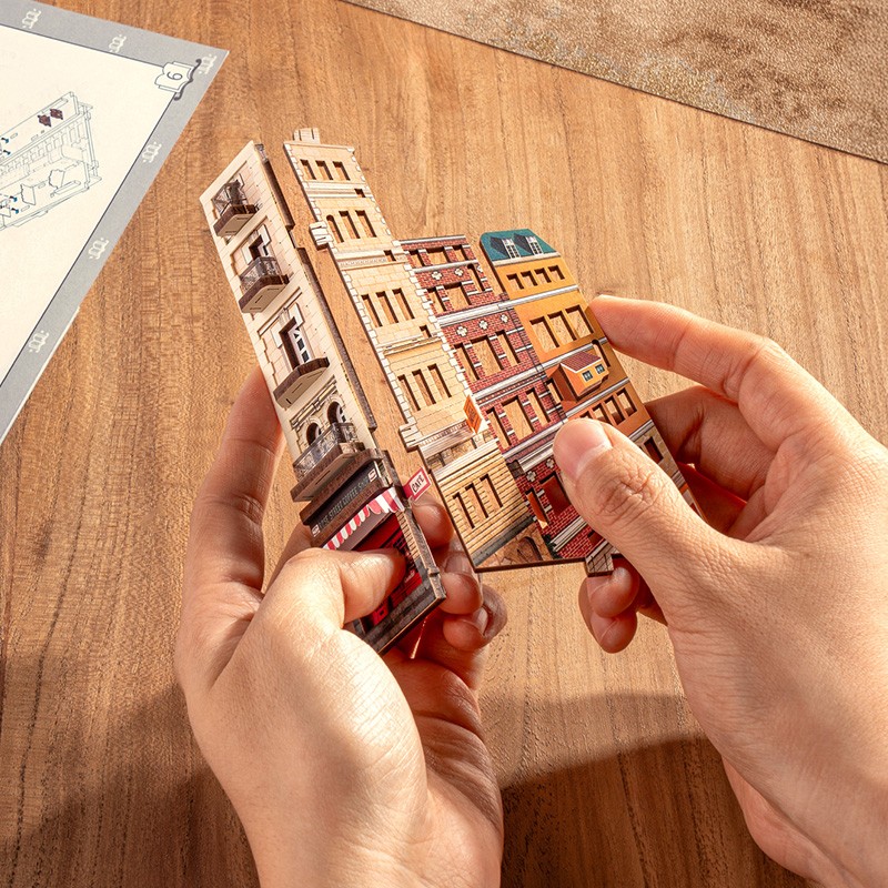 Rolife Book Nook Kit DIY 3D Wooden Miniature Street Scene With LED Lighting For Adults