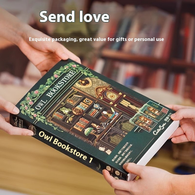 Handmade Diy Miniature Mini Cottage Model Three-dimensional Assembly Book Stand