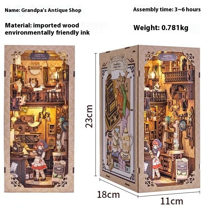 Handmade Diy Miniature Mini Cottage Model Three-dimensional Assembly Book Stand