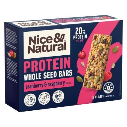 Bar Snack Protein Raspberry Cranberry 5 Piece