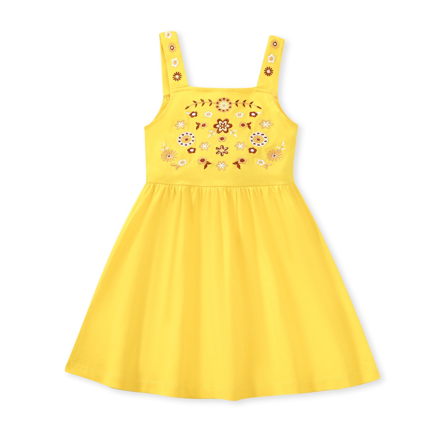 Children's Embroidered Flower Cotton Sleeveless Dress