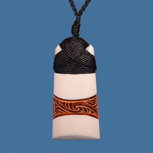 Bone Stained Toki Pendant - Small