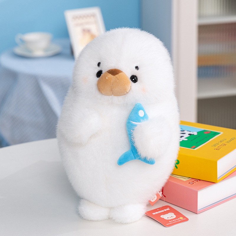 Cute Standing Seal Plush Doll Soothing Sleeping Pillow