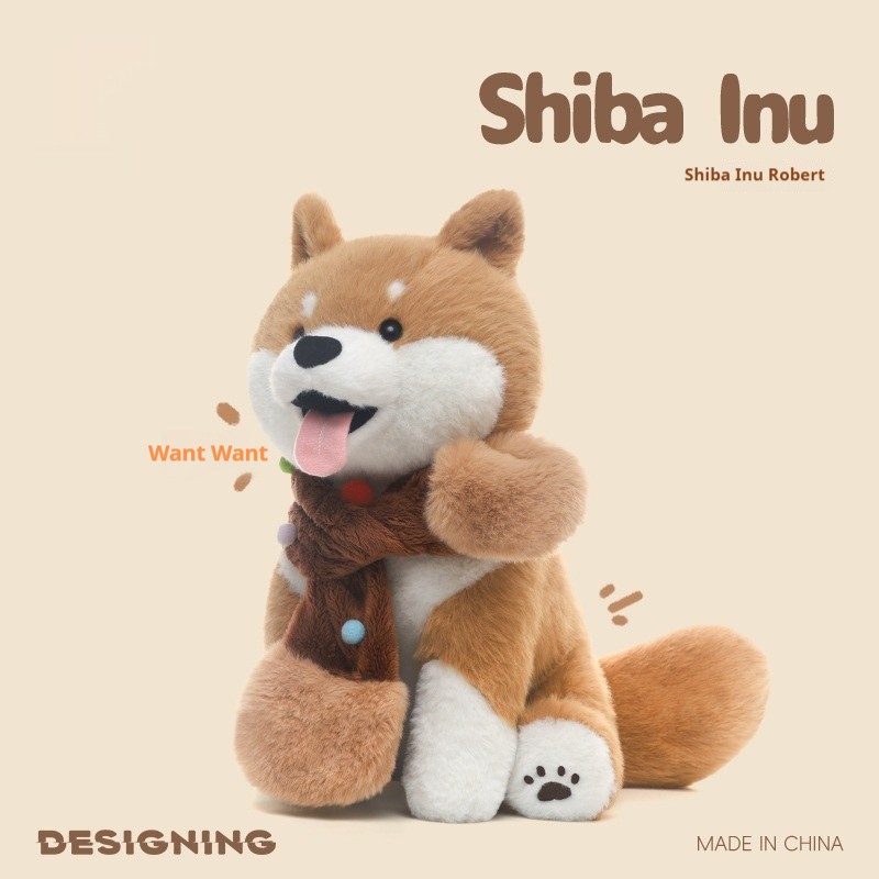 Shiba Inu Robert Dog Plush Toy Figurine Doll