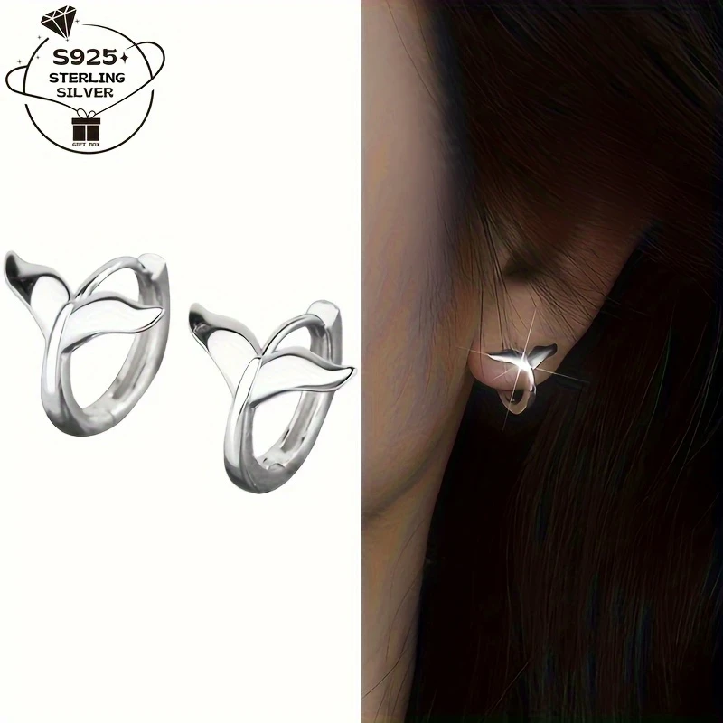 925 Silver Exquisite Fish Tail Women's Stud Earrings - Perfect Pride Month, Bridesmaid Gift, Music Festival, and Beach Vacation Accessory