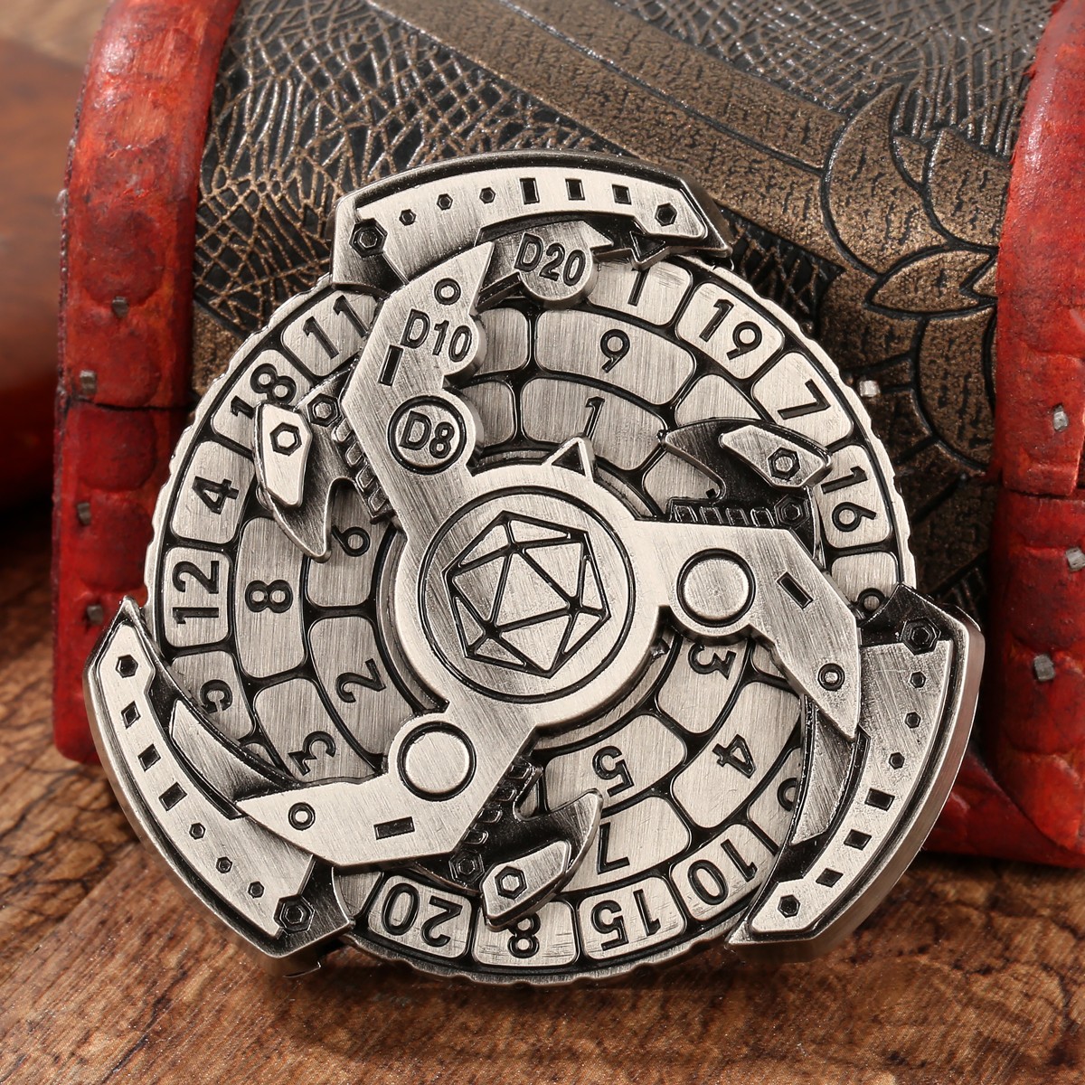 Wind And Fire Wheel DND Dice Wheel Gift Box Set, Fingertip Gyro Retro Compass Table Role Playing Game Dice, Parent Child Game, Toy Accessories Gift, Multiplayer Role Playing Board Game Accessories