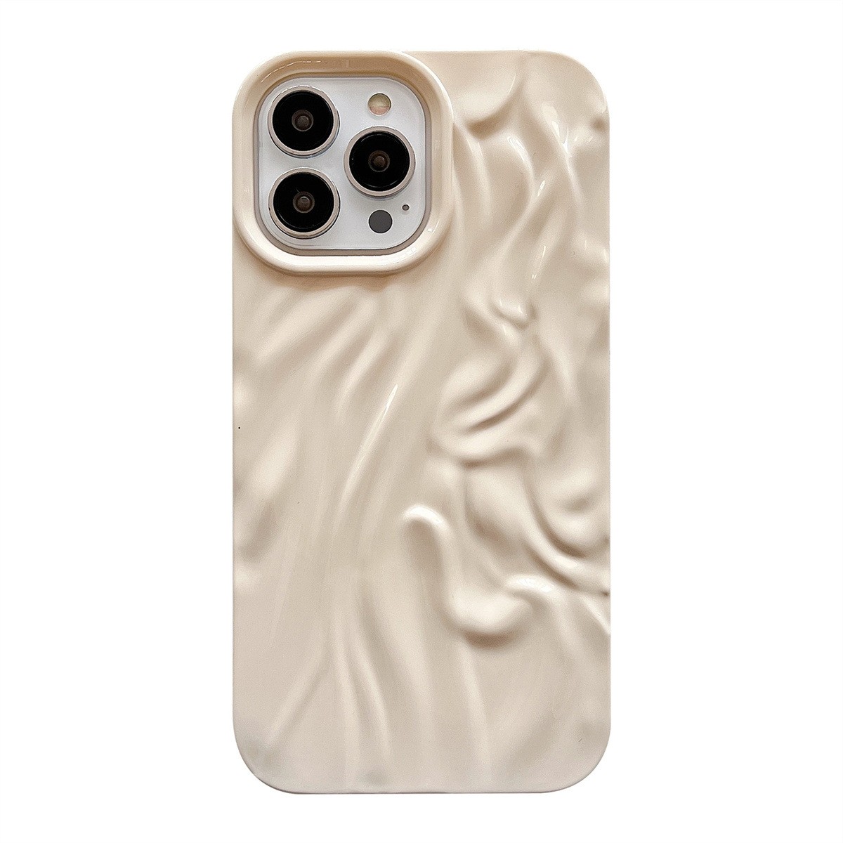 High-grade Ins Solid Color Water Ripple Silicone Phone Case