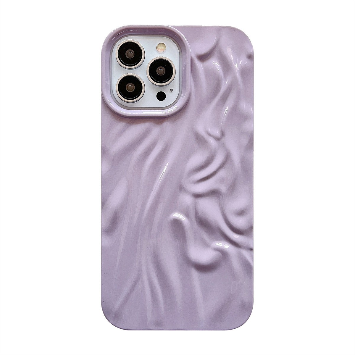 High-grade Ins Solid Color Water Ripple Silicone Phone Case