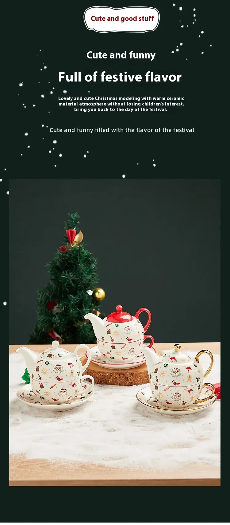 Creative Christmas Gold-plated Ceramic Cups And Plates