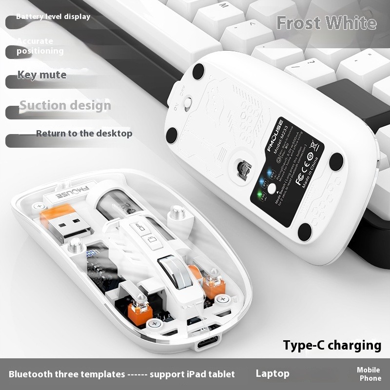 Transparent Wireless Mouse Desktop Computers And Laptop Office Home Mouse