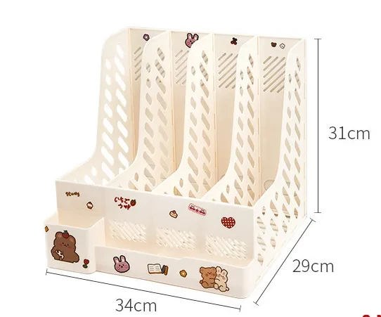 Kawaii Desk Organizer File Tray Book Stand Office Rack