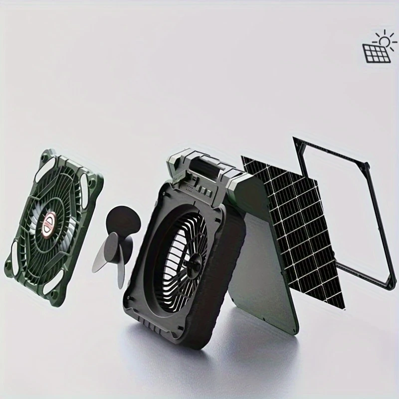 Portable Solar-Powered LED Fan
